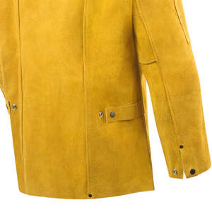 เสื้อแจ็คเก็ตหนังทนไฟสำหรับงานเชื่อม  ชุดทำงานเชื่อมทนไฟ เสื้อคลุมนิรภัยสำหรับงานเชื่อม  แจ็คเก็ตหนังวัวแท้เย็บด้วยเคฟลาร์ - Product Image 5