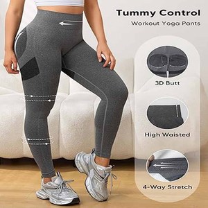 22 colores de cintura alta sin costuras Sexy Fitness Push up Leggings mujeres entrenamiento Leggings para mujeres - Product Image 5