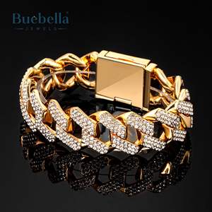 18K Gold 20mm VVS Moissanite Diamond Miami Cuban Bracelet with Big Box Clasp Hip Hop Style <b>for</b> <b>Men</b> - Product Image 4