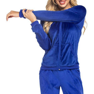 Chándal de calle Vintage para mujer 2024, conjunto de chándal bordado desgastado lavado ácido con cremallera, sudaderas con capucha, chándal personalizable para mujer - Product Image 4