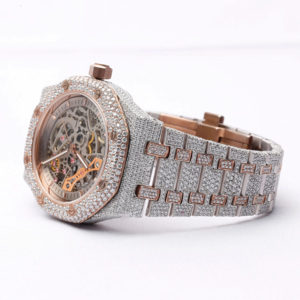 Hip Hop tendencia VVS Lab grown CVD Diamond Watch Lujo Personalizar Hip Hop Reloj mecánico con banda de acero inoxidable de oro amarillo - Product Image 3