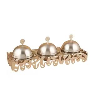 Bol à fruits en métal, bol à dattes avec couvercle, décoration de table islamique, Ramadan, Eid, décoration de maison arabe - Product Image 4