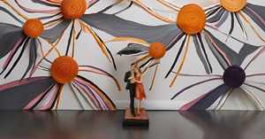 Couple Art Résine Sculpture À La Main Moderne Décor De Table Passionné Amour Statue Parapluie Amoureux Pour La Maison Et Le Bureau - Product Image 5