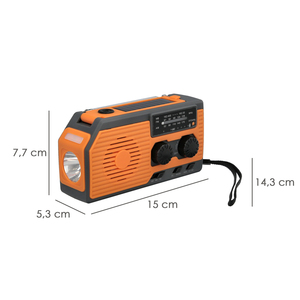 Torcia LED Solare di Emergenza con Radio, Alimentazione a Batteria, Ricarica Manuale a Dinamo - Product Image 2