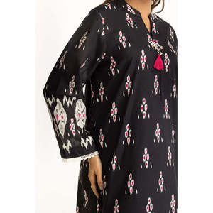 IUSTKSD-1156 Traje de Crepé Estampado de 3 Piezas Estilo Bohemio para Primavera/Verano con Mangas Tres Cuartos - Product Image 4