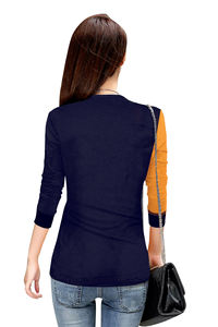 Camiseta de corte regular para mujer, Tops de punto a la moda, ropa regular para mujer, Tops cortos formales de Indian Boutique, lo último exclusivo - Product Image 4