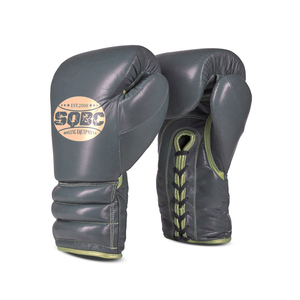 Equipo de boxeo, guantes de entrenamiento de alta calidad para niños, guantes de boxeo de cuero con cordones y guantes de boxeo granate con cordones - Product Image 2