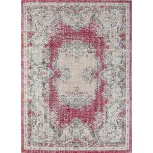 Alfombra de Lana Anudada a Mano de Gran Tamaño, Diseño Abstracto con Medallón Rojo Naranja y Patrón Rectangular para Sala de Estar, Pae-2430 - Product Image 1
