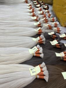 Grosses extensions de cheveux humains couleur blonde couleur en vrac cheveux bruts vietnamiens directement en usine - Product Image 4