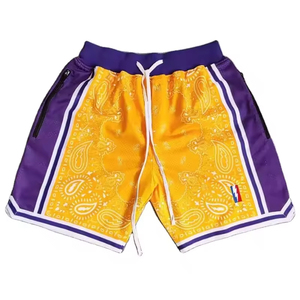 กางเกงบาสเก็ตบอลตาข่ายเอวกลางพรีเมียมแบบขายส่ง พิมพ์ลายซิลค์สกรีน แห้งเร็ว ระบายอากาศได้ดี สีสันตามสั่ง สไตล์ไฮสตรีท - Product Image 2