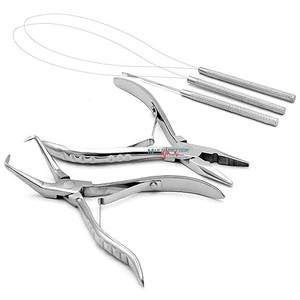 Kit de herramientas de rebordear extensiones de cabello de acero inoxidable, juego de alicates removedores de lazo de micro anillo y cuentas para extensiones, Micro Link - Product Image 3