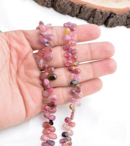 Collana in Tormalina Multicolore a Goccia, Pietra Preziosa Naturale per Creazione di Gioielli Raffinati - Product Image 4