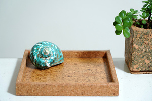 Bandeja de servicio de corcho cuadrado de 9 \ "X 9 \" respetuosa con el medio ambiente Bandeja de madera duradera para café Hoteles Bares Restaurantes Fiestas Bodas - Product Image 4