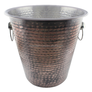 Acier inoxydable martelé avec un seau à vin de couleur antique pour refroidisseur de vin utilise des prix bas prix prix de gros - Product Image 2