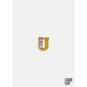 A3shop Bijou religieux en or avec pendentif en forme de lettre U, motif croix, diamant, perle, or rose, or blanc, platine, pour anniversaire - Product Image 5