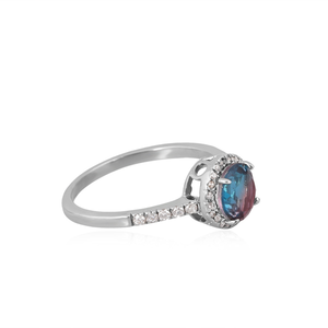 Meilleure vente Bague quartz doublet bio alexandrite en argent sterling 925 plaqué rhodhium blanc Fabricant de bijoux personnalisé - Product Image 3