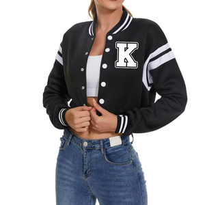 Veste de sport courte pour femme, design imprimé personnalisé, tricotée, respirante, service OEM, couleurs personnalisées, commandes en gros - Product Image 6