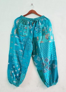 Sarouel avec poches en patchwork de bohème multicolore Toutes saisons Vente en gros Pantalons d'été pour femmes Pantalons de festival vêtements pour femmes - Product Image 5