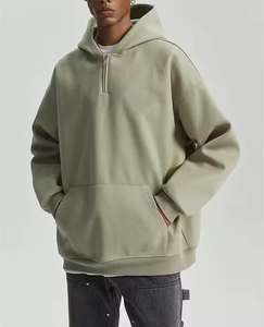 เสื้อฮู้ดครอปทรงโอเวอร์ไซส์ ซิปครึ่งตัว ผ้าฝ้ายเฟรนช์เทอร์รี่ น้ำหนัก 400-600 กรัม รุ่นใหม่ปี 2025 สำหรับผู้ชาย สีพื้น เหมาะสำหรับฤดูหนาว - Product Image 5