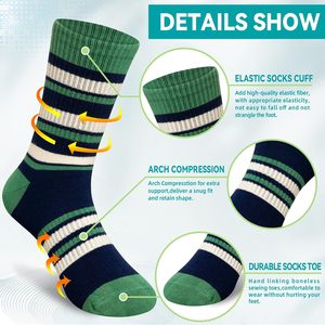 Baloncesto Atlético Equipo deportivo Calcetines casuales para jóvenes 6 pares 85% algodón 15% Spandex Algodón transpirable para deportes de invierno - Product Image 4