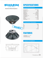VAMAV YX18X451 18 Pulgadas Ferrite Woofer 1800W 4.5" Subwoofer de bobina de voz para rendimiento altavoz de audio profesional de