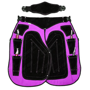 Tablier maréchal-ferrant en cuir avec doublure en maille avec logo personnalisé avec poche à 4 couteaux chaps de fer à cheval équipement maréchal-ferrant ergonomique - Product Image 3