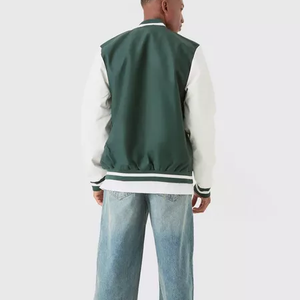 Veste de baseball en cuir sur mesure en gros, veste varsity, streetwear pour hommes, imperméable, respirante, fermeture éclair sur le devant - Product Image 6