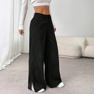 Pantalones de Pana para Mujer Casuales de Color Sólido Sueltos de Pierna Recta - Product Image 4