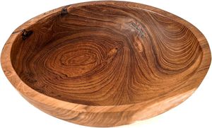 Tazón para Servir de Madera Ecológico Hecho a Mano con Acabado Rústico Natural Marrón, Apto para Lavavajillas y No Tóxico para Decoración del Hogar y Fiestas - Product Image 3