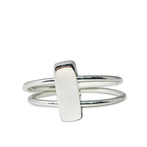 Anillos de barra de Plata de Ley 925 hechos a mano, recién llegados, barra doble, estilo bohemio, joyería de plata sólida delicada para bodas y fiestas - Product Image 1