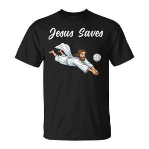 Camiseta de voleibol cristiana para mujer con la imagen de Jesucristo, un testimonio de fe e inspiración - Product Image 1