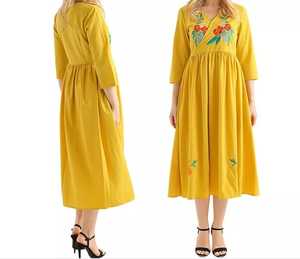 Vestido de fiesta de flores bordadas, informal, bohemio, estándar, holgado - Product Image 5