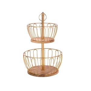 Direct Supply Premium Oval Shaped Fantastic Golden <b>Basket</b> Gifting Hamper Trays for Sale Worldwide From India - Product Image 3