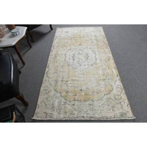 พรมสีเบจสไตล์ตุรกีวินเทจขนาด3.8x7.7ฟุตผ้าขนสัตว์ลาเท็กซ์การเย็บปะติดปะต่อกันสี่เหลี่ยมผืนผ้าพื้นที่ขนาดใหญ่สำหรับห้องโถงห้องพรม - Product Image 3