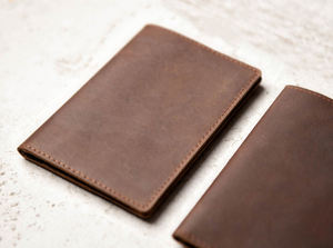 Ensemble portefeuille de voyage avec logo personnalisable en cuir véritable vintage couverture de passeport étiquette certificat PTH-0045 - Product Image 6