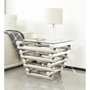 Mesa de Centro Rectangular Moderna de Lujo Ecológica, Muebles de Vidrio y Metal de Nuevo Diseño para Sala de Estar, Hogar, Bodas y Hoteles - Product Image 1