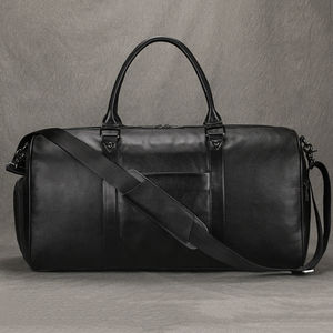 กระเป๋าหนังแท้สำหรับเล่นยิมกระเป๋าหนังแท้สำหรับเดินทางข้ามคืนกระเป๋าทรงดัฟเฟิลมีสายหนังแท้สำหรับเดินทาง - Product Image 3