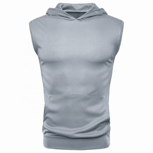 Débardeur de sport décontracté à capuche pour homme, style hip-hop, tissé, pour musculation et entraînement en salle de sport, grandes tailles, avec designs de logo personnalisés - Product Image 4