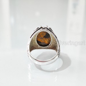 Anillo para hombre al por mayor, anillo de piedra preciosa de jaspe de abejorro Natural, anillo de todos los tamaños, joyería oriental árabe, anillo de Plata de Ley 925 - Product Image 6