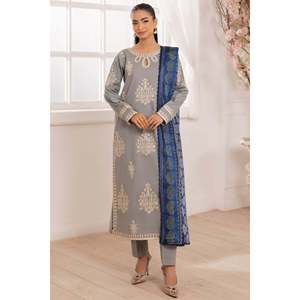 Ensemble de costume en lawn brodé 3 pièces pour femmes Mohagini avec dupatta imprimé Monark et pantalon - BIC-3741 - Product Image 1