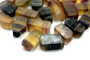 10 pièces Fluorite naturelle multicolore 14-16MM pierres précieuses en vrac coupées à la main cristal brut non traité pour la fabrication de bijoux attrayant - Product Image 3