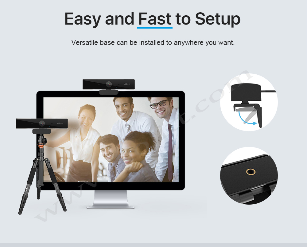 4k Ultra HD Webcam 1080P 60FPS Autofocus With Dual Noise Cancelling Microphones