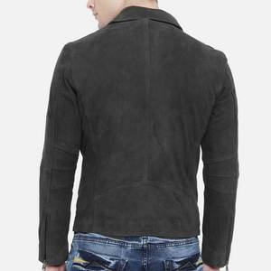 Professional Vintage Style Men's Black Suede Moto <b>Jacket</b> Stand Collar Zipper Closure <b>Slim</b> <b>Fit</b> Autumn Wear Leather <b>Jacket</b> Unisex - Product Image 4