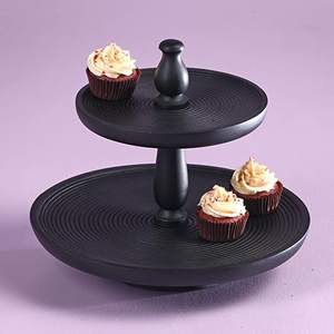 Soporte de pastel de taza de madera con acabado de nuez, decoración de vajilla de Hotel, bodas, fiestas, Material de PC, Soporte para servidor de pasteles, embalaje de bolsa - Product Image 3