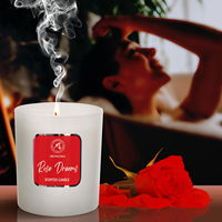 Vela Aromática de Soya Aromatika Rose Dreams en Frasco Blanco Mate, Decoración para el Hogar, Aromaterapia Premium, Vegana y Ecológica
