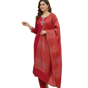 แนะนำชุดคุर्ตา/สูทสามชิ้น ดีไซน์สีสันสวยงาม สำหรับกิจกรรมประจำวันและงานปาร์ตี้ ทรงคอโอ สำหรับผู้หญิงหรือเด็กผู้หญิง - Product Image 1