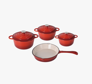 Chất Lượng Cao Nhà Máy 8 Pcs Nhà Bếp Đúc Sắt Nấu Ăn Thiết Bị Không Dính Men Soong <span class=keywords><strong>Pan</strong></span> Bộ Đồ Nấu Nướng - Product Image 5