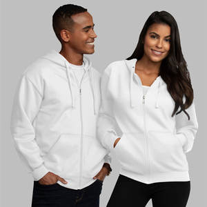 Couple Thermal Cotton Fleece Zip Hoodie Jacket White Warm Winter Season Thermal Hoodies Mens <b>Woman</b> - Product Image 1