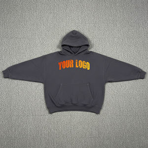 เสื้อฮู้ดดี้ทรงครอป ผ้าคอตตอน 100% หนัก 450GSM ทรงหลวม แฟชั่น พร้อมปักโลโก้ตามสั่ง - Product Image 2