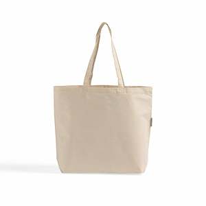 Sac fourre-tout en coton de taille moyenne, prêt à l'emploi, durable, écologique, avec impression personnalisée de lettres, en toile et matériau PP, pour usage quotidien - Product Image 1